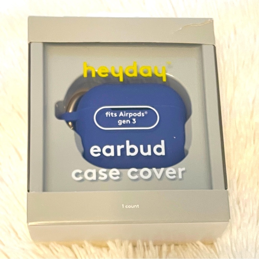 Heyday Earbud Charging Compatible Case Cover Silicone Clip Blue AirPods Gen 3